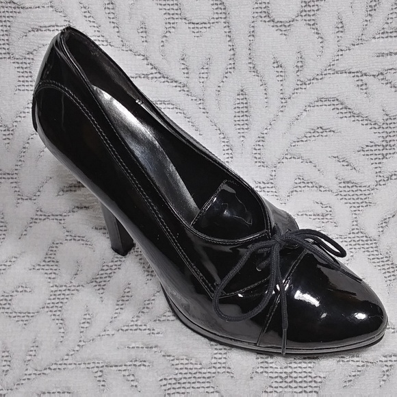Voltage Shoes - Heeled Patent Leather Oxfords by Voltage